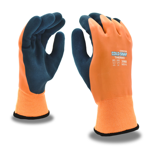12 Pair Palm Coated Gloves: Cold Snap Thermo Cold Protection Gloves