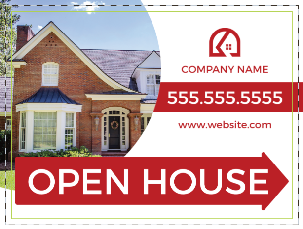 Custom "OPEN HOUSE" Yard Sign