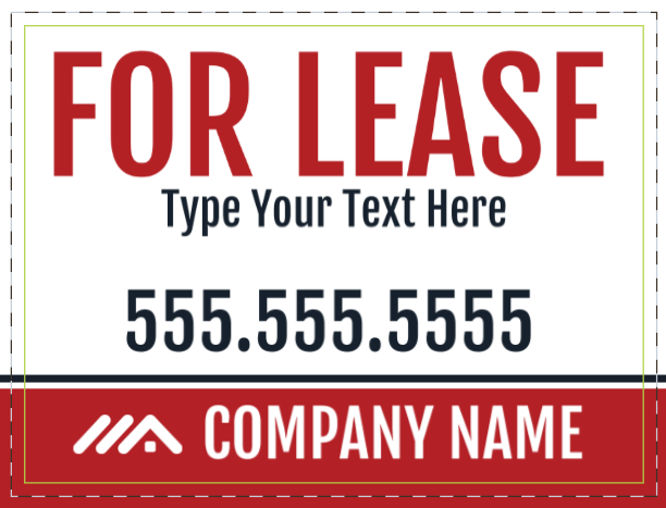 Custom "FOR RENT/LEASE" Yard Sign