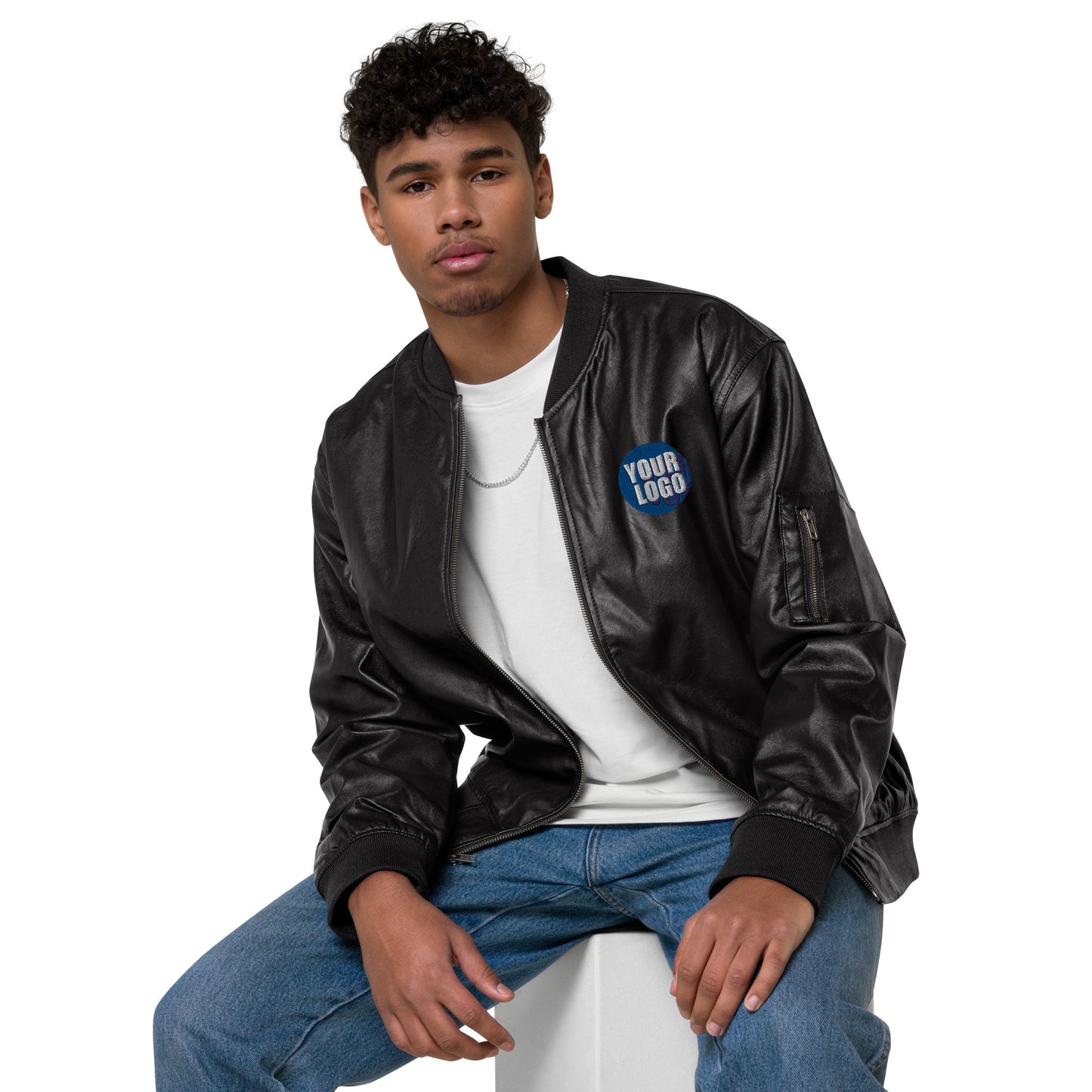 LEATHER BOMBER JACKET