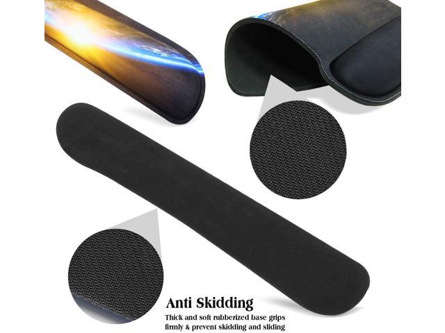 Meffort Inc Mouse Pad Wrist Support & Gaming Keyboard Wrist Pad Combo Set – Durable Ergonomic Anti Slip Non-Slip Square Base Rest Support - Earth Sunrise