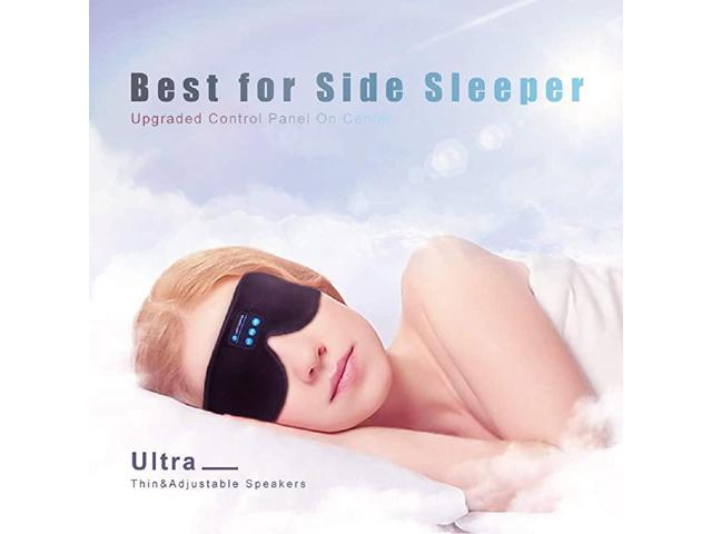 Headphones Bluetooth 50 Wireless 3D Eye Mask 2019 Updated WATOTGAFER ing Headphones for Side ers Washable Travel Music Play Adjustable Speakers Microphone Handsfree Long Play Time