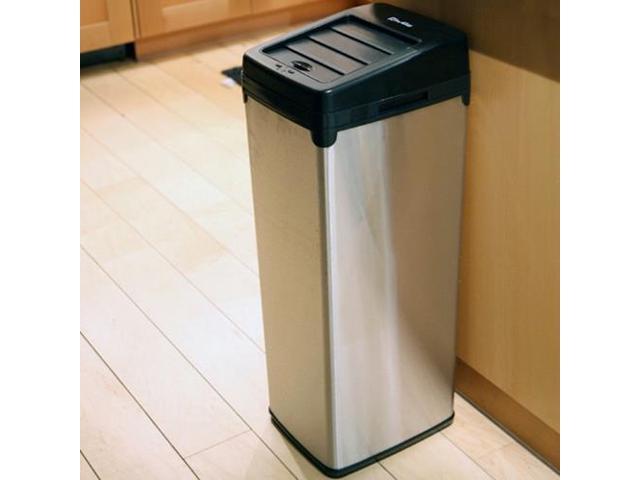 iTouchless IT14SW 52 Liter Touchless Trashcan Square White
