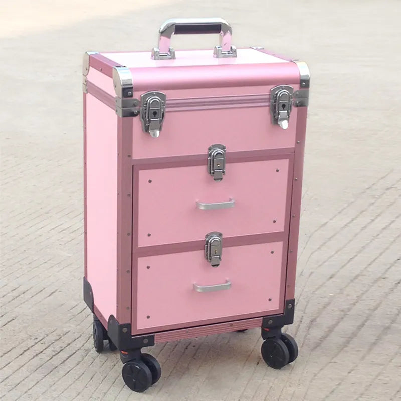 New Professional cosmetic suitcase Nail tattoo Rolling luggage bag makeup case on wheels multi-function Beauty trolley suitcase