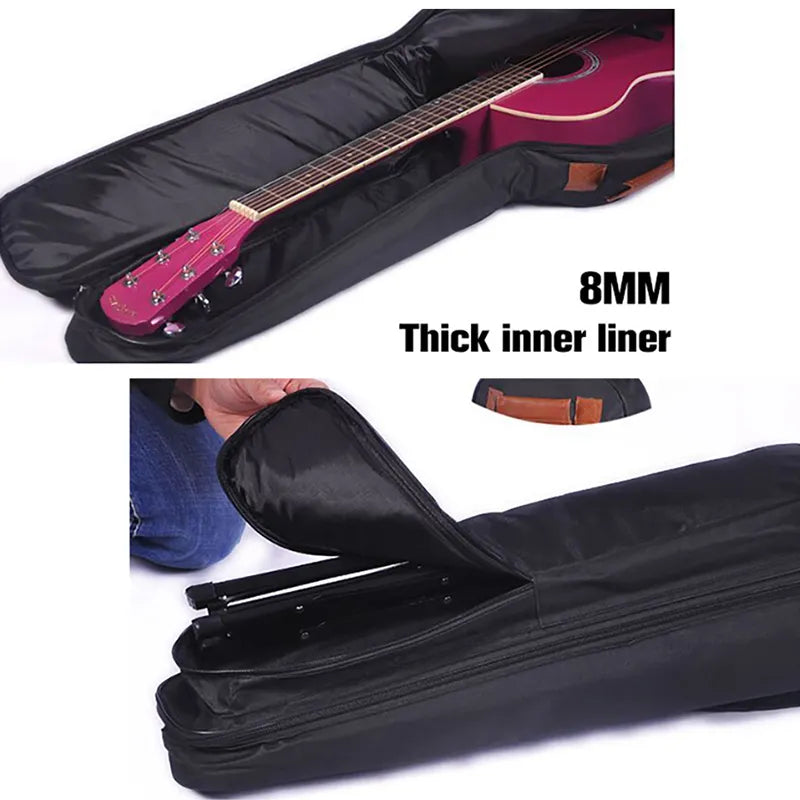 40 41 Inch Acoustic Guitar Case Bag 8mm Thicken Cotton Padded Gig Folk Backpack 600D Oxford Double Straps Guitar Cover XA966M