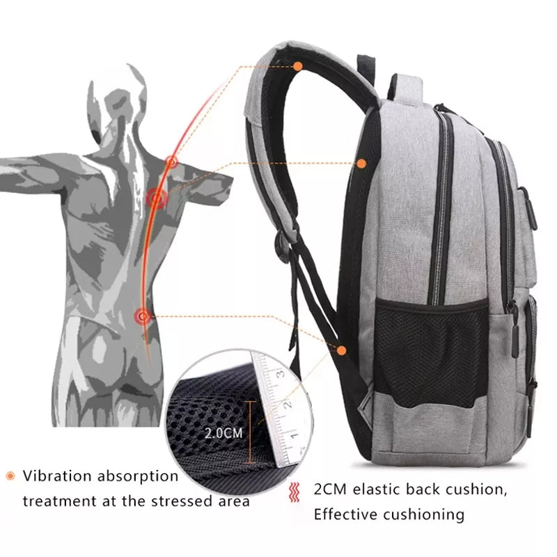 New Large Capacity Backpack Men Laptop Backpacks 15.6 Oxford Black Solid High School Bags Teen College Boy Gril Student Backpack