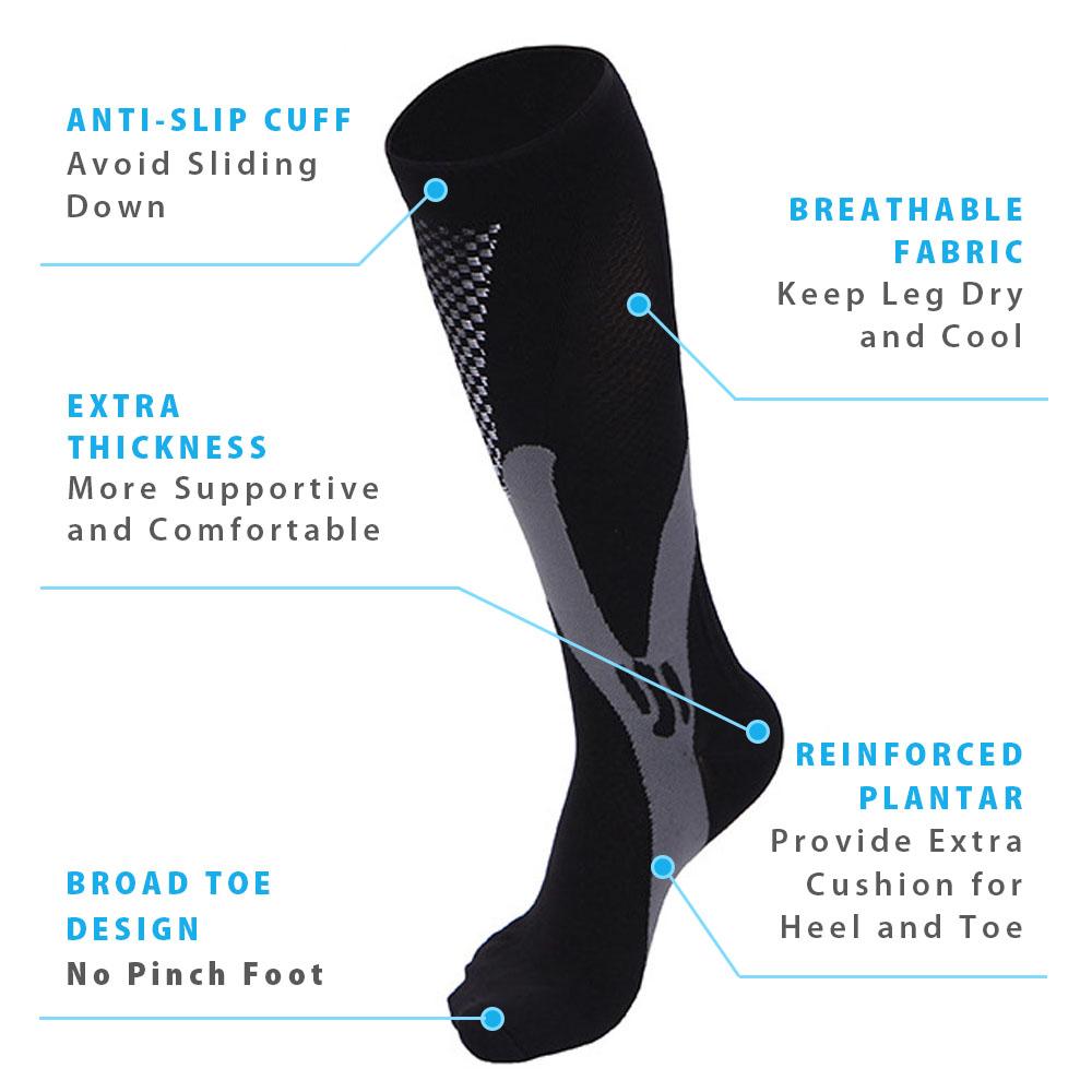 Leg Support Stretch Compression Socks For Men Women Sports Running SP