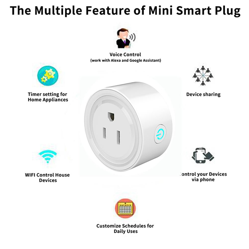 Wifi Remote Control Intelligent White Socket For Google Home Alexa SP