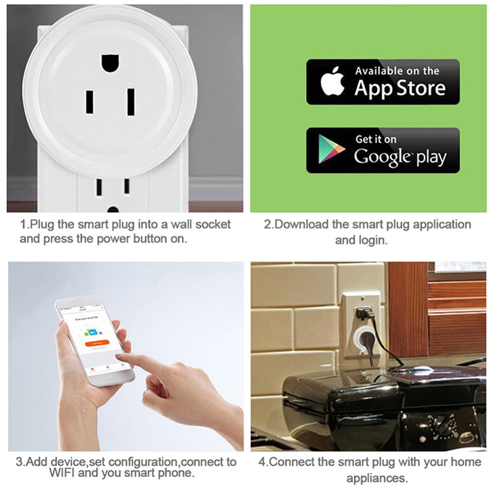 Wifi Remote Control Intelligent White Socket For Google Home Alexa SP