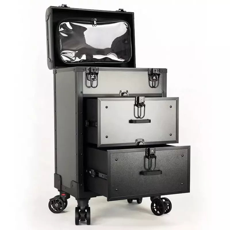New Professional cosmetic suitcase Nail tattoo Rolling luggage bag makeup case on wheels multi-function Beauty trolley suitcase