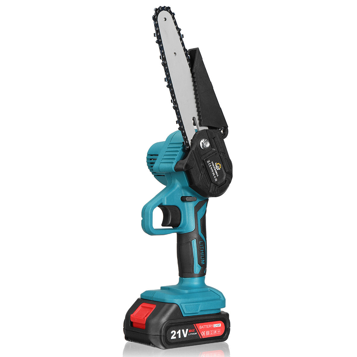 VIOLEWORKS 6in 21V 6500mAh Brushless Electric One-Hand Saw Chain Saw Woodworking Cutting Tool W/ 1pc or 2pcs Battery Kit