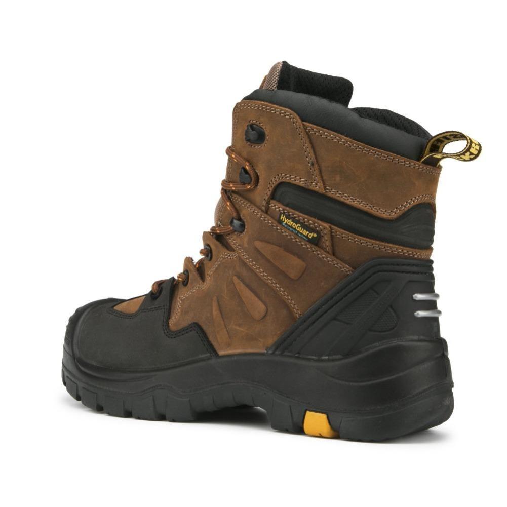 Brown 6 inch Waterproof Safety Toe Leather Work Boots AK669