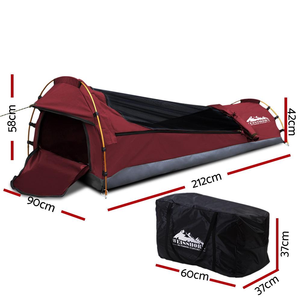 Weisshorn Biker Swag Camping Tent Single Canvas Swags Biking Hiking