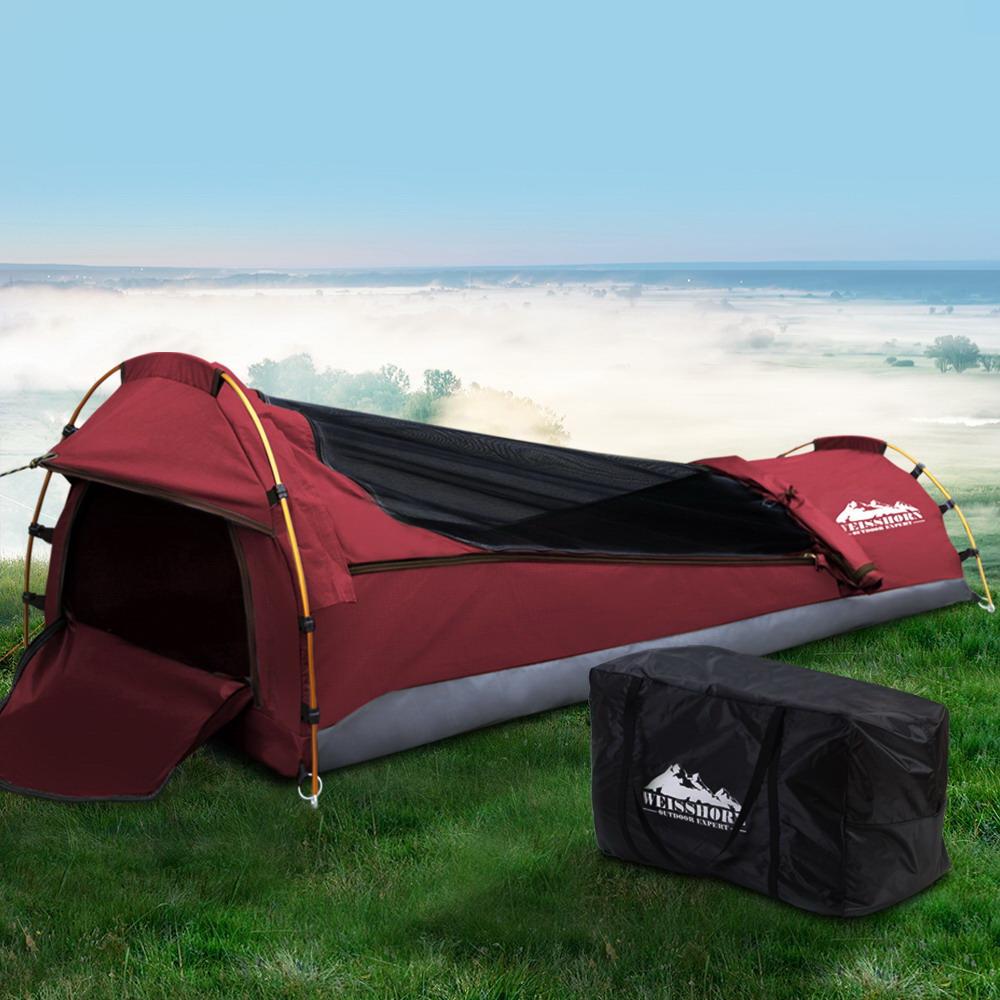 Weisshorn Biker Swag Camping Tent Single Canvas Swags Biking Hiking