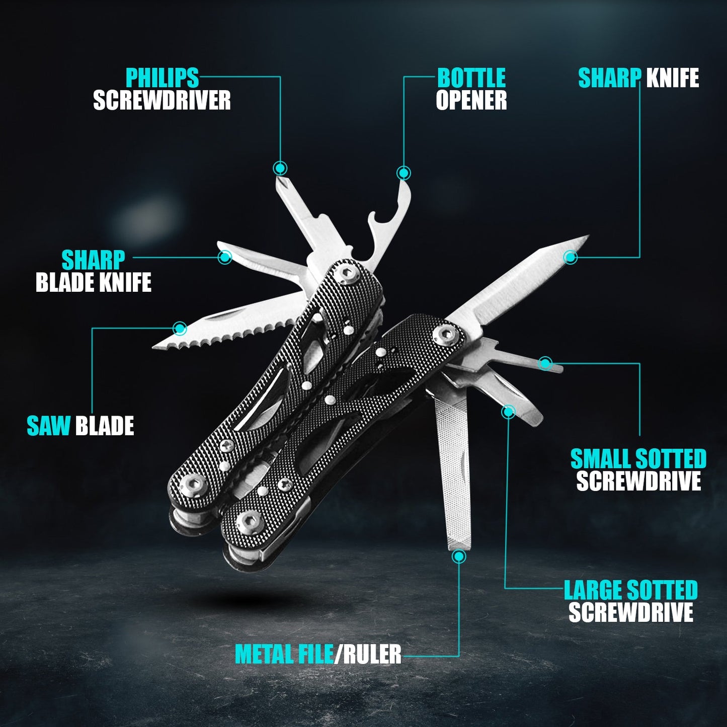 Multitool Knife Pliers Pocket Knives Saw Kit Survival Folding Multi