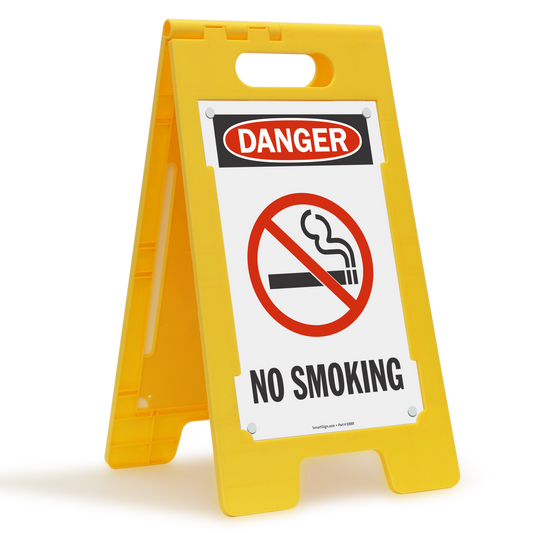 OSHA Danger Standing Floor Sign: No Smoking (With No Smoking Symbol)