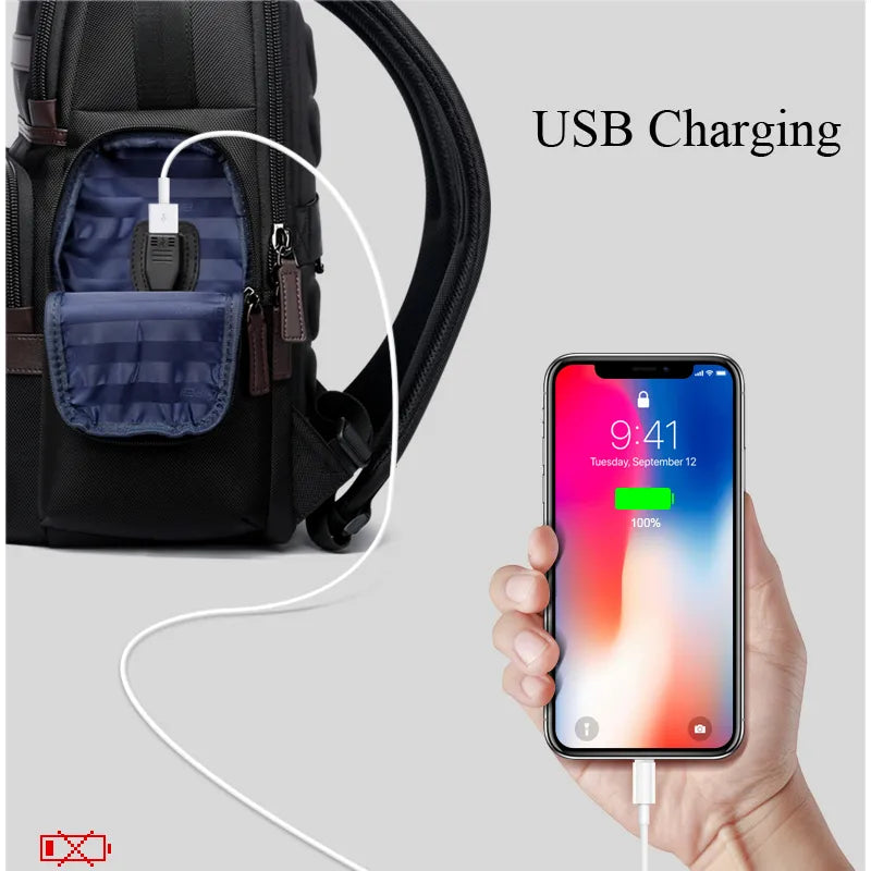 BOPAI Large Capacity Laptop Backpack Anti Theft USB Charging Fashion Men Shoulders Men Bag Travel Backpack for 15.6'' Laptop