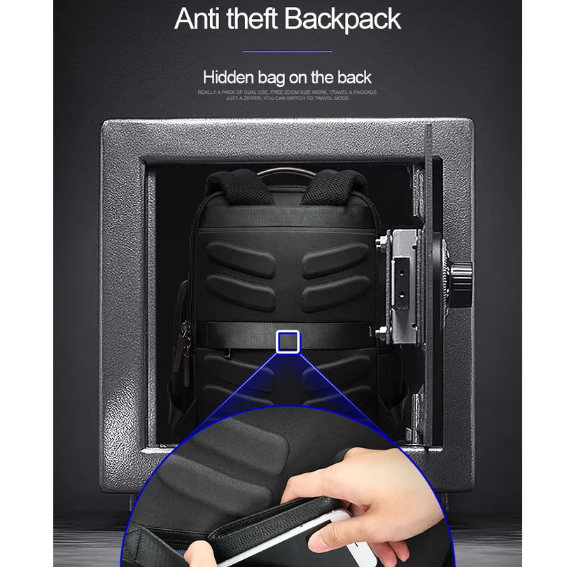 BOPAI Large Capacity Laptop Backpack Anti Theft USB Charging Fashion Men Shoulders Men Bag Travel Backpack for 15.6'' Laptop