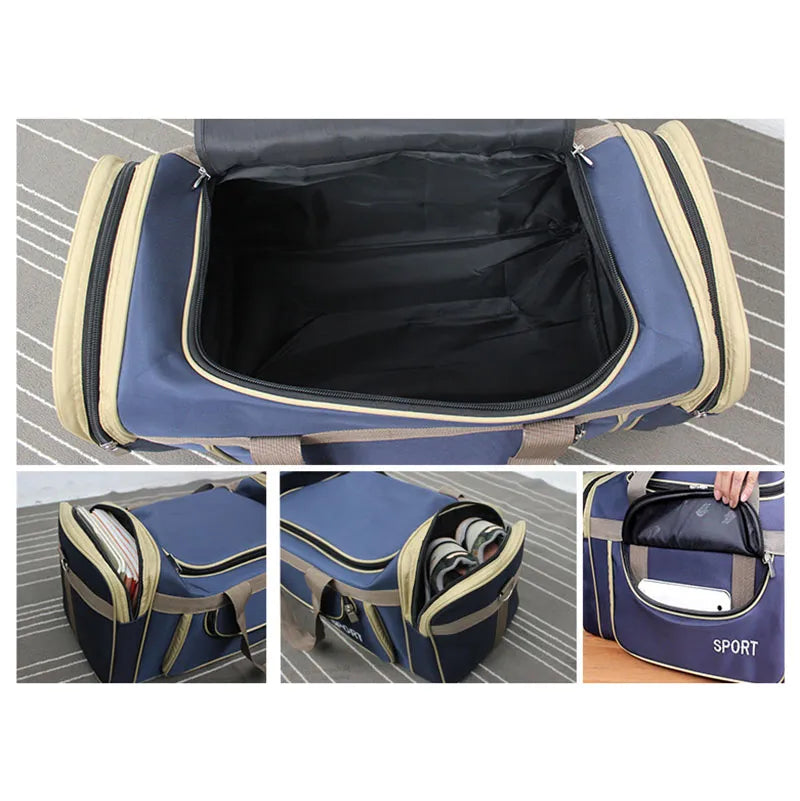 100L Outdoor Travel Bag Waterproof Oxford Cloth Duffel Bag Men's Durable Handbag Outdoor Sports Camping Storage Bag XA771D