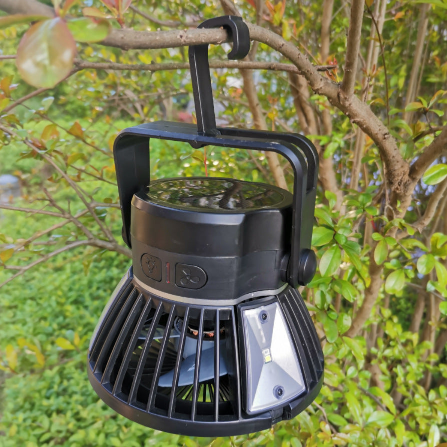 Solar Camping Light Foldable Fan Hanging Hook Rechargeable