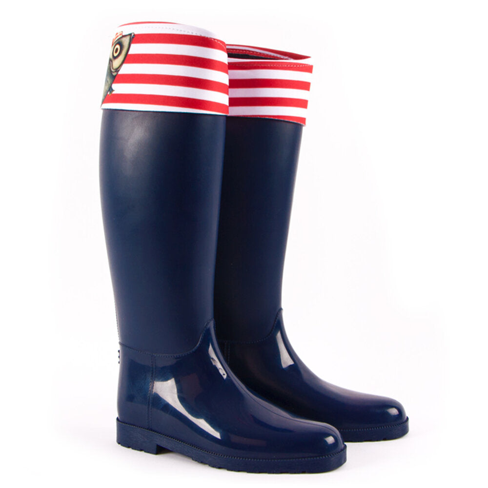 Biggdesign Rain Boots for Women, Fish Line Design,  Waterproof, Rain
