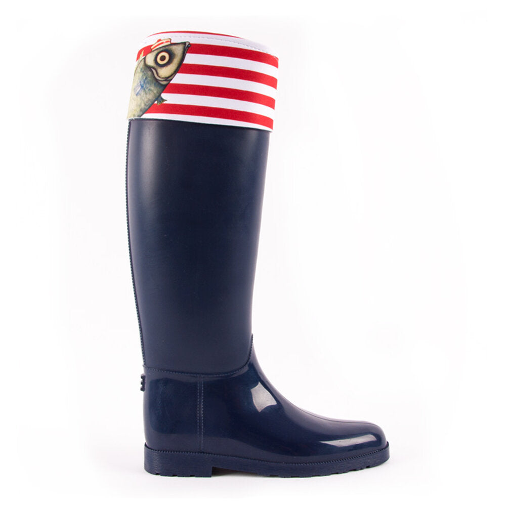Biggdesign Rain Boots for Women, Fish Line Design,  Waterproof, Rain