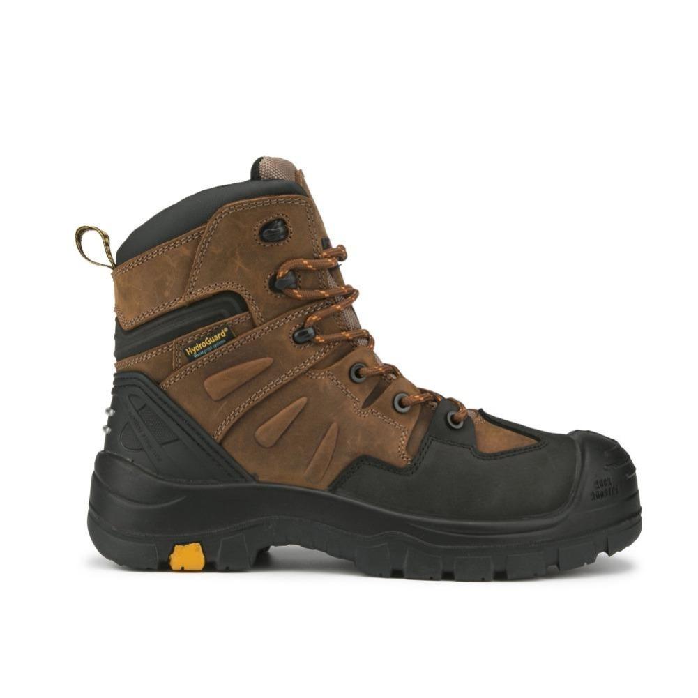 Brown 6 inch Waterproof Safety Toe Leather Work Boots AK669