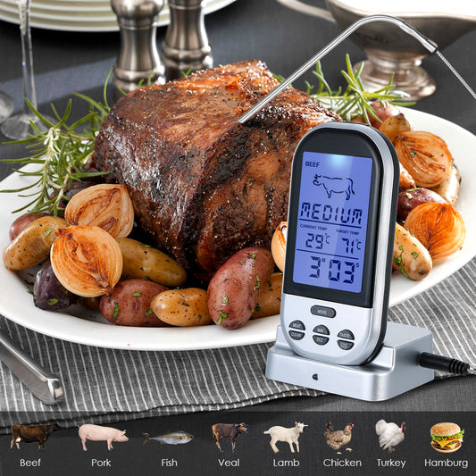 Wireless Meat Thermometer With Probe Lcd Display