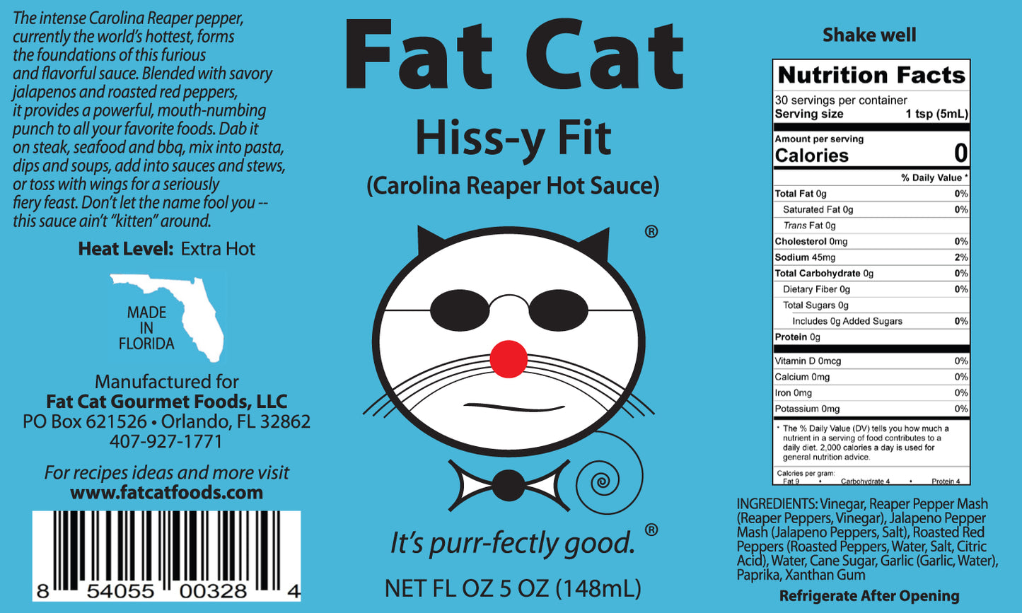 Fat Cat Hiss-y Fit Carolina Reaper Hot Sauce 3-Pack Bundle