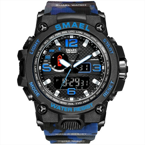 Men Military Watch 50m Waterproof Wristwatch LED